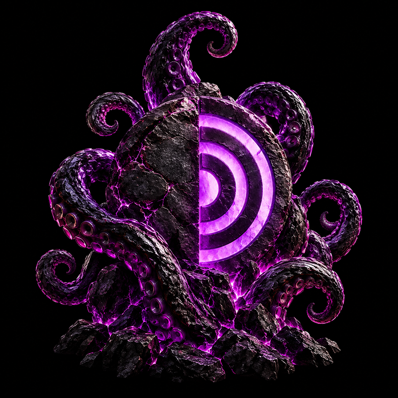 Фиолетовый монумент KRAKEN — визуальный символ идеи площадки
